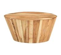 Hothingwell Table Basse Ronde Ø65x31 cm Bois d'Acacia Massif | Bois d'acacia massif,fabriquée à la main,plateau spacieux,design classique,forme ronde,livraison aléatoire