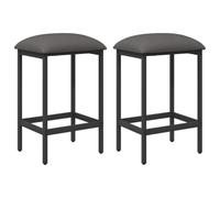 Hothingwell Tabouret de Bar 2 Pièces Gris Clair 40 x 32 x 64 cm Tissu Acier | Siège en tissu, cadre en acier galvanisé, bois d'ingénierie, pieds réglables, repose-pieds, style minimaliste