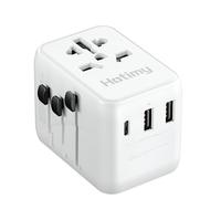 Hotimy Adaptateur Prise Universelle, Prise Universelle Voyage avec USB C et 2 USB A, Double Fusible 10A, 2500W Prise Internationale de Voyage France vers USA Canada UK Australie Japon Type G/A/I/C