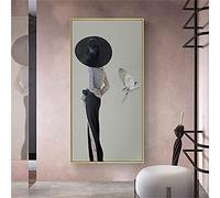 HOTIPS Grand Peinture Diamant 5d Complet, Femme, Chapeau, Pigeon Volant 60x120cm DIY 5D Diamant Peinture Point De Croix Broderie Diamond Painting Kits Mosaïque Toile Artisanat Home Décoration Mural