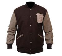 Hotline Miami B Blouson de baseball en laine pour homme avec logo universitaire Marron, marron, XS