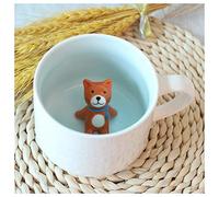 Hotmiss Tasse à café 3D avec motif animal mignon à l'intérieur de la tasse en céramique de dessin animé pour femme et amie - Tasses du matin pour thé, jus, lait, chocolat, cappuccino