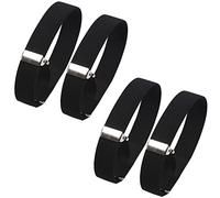 HOTMNTY Chemises Brassards,Bracelet De Manche,Bracelet Ajustable Pour Manche Chemise,Brassard Chemise Anti-Dérapant,Brassard Manche Chemise Unisexe,Pour Fixer Les Poignets De Chemise,2 Paires (Noir)