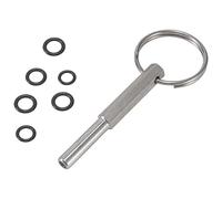 HOTMNTY Clé à Tête Ovale pour Machine à Café avec Porte-Clés et 6 Anneaux en Caoutchouc, Tournevis Ovale Drive Bit Outils de Réparation de Machine à Café Compatible avec Nespresso Jura Krups AEG