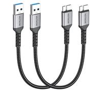 HOTNOW Câble Disque Dur USB 3.0 10Gbps USB A vers Micro B 30cm Lot de 2