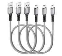 HOTNOW Câble Micro USB 50cm 3Pack, câble de chargeur Android USB2.0 synchronisation de données et charge rapide nylon cordon tressé pour Galaxy S7 S6, HTC, LG, Sony, PS4, MP3, tablette