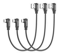 HOTNOW Câble Micro USB coudé 30cm Lot de 3, Câble Chargeur Micro USB 5V3A tressé haute vitesse rapide câble de charge pour PS4, Kindle, E-Reader, Galaxy S7 S6 J7, Note 5, Moto E6, Power Bank