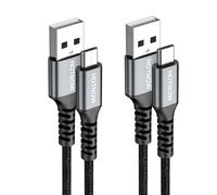 HOTNOW Câble Micro USB court 2m 2pcs, 200 cm câble de chargeur Android câble de charge rapide pour Samsung Galaxy S7 S6 S7 Edge S5, note 5, PS4, Banque d'alimentation