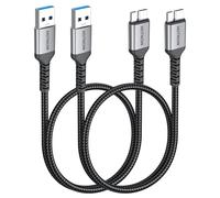 HOTNOW Câble USB 3.0 vers Micro B 50cm Lot de 2, 10Gbps Câble Disque Dur