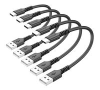 HOTNOW Câble USB A vers USB C 15CM Lot de 5, 3A Câble USB C Charge Rapide compatible avec iPhone 17 16, Galaxy S24 S23 A54, Huawei P40 P30, Google Pixel