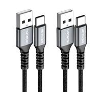HOTNOW Câble USB A vers USB C 2M Lot de 2, 3A Cable USB C Charge Rapide | Cable Chargeur Type C Nylon Tressé pour iPhone 17 16 15, Galaxy S26 S25 S9,Pixel 8 7, Huawei P40 P30, PS5, iPad