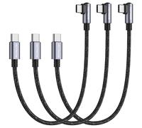 HOTNOW Câble USB C vers USB C Coudé 50CM Lot de 3, PD 65W Cable USB C Charge Rapide 3A Nylon Tressé pour iPhone 17 16, Galaxy S25 S24 S11 A54, Huawei P40 P30, Redmi Note 11, iPad Air/Pro