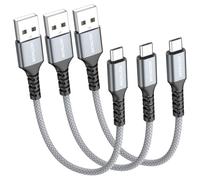 HOTNOW Micro câble USB 30cm 3Pack, câble de chargeur Android USB2.0 synchronisation de données et charge rapide nylon cordon tressé pour Galaxy S7 S6, HTC, LG, Sony, PS4, MP3, tablette