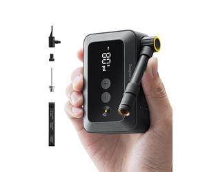 HOTO Mini Pompe à Vélo - Gonflage Rapide 25s avec Manomètre, Arrêt Auto, Pompe à Air Électrique Portable 150PSI avec Valves Presta et Schrader pour Vélo de Route, VTT, Moto, Voiture, Ballons de Sport