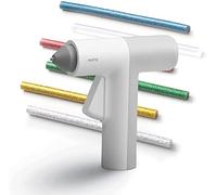 HOTO Pistolet à Colle Chaud Sans Fil, Style Minimaliste, Chauffage 30s, Arrêt Auto, Compact, Régul Temp Intelligente, Rechargeable USB-C, 10 Bâtons Colle pour Bricolage, Art DIY et Réparations Maison