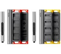 HOTO SNAPBLOQ™ Bundle 2 en 1 : Kit Tournevis Électrique de Précision S-A01 + Kit Perceuse Sans Fil 3 Vitesses D-A03-76 Embouts Magnétiques, 3 Réglages de Couple, LED, Idéal pour Réparations (Télépho