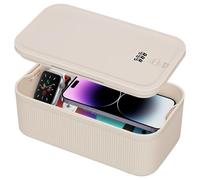 HOTOOLME Boîte verrouillable serrure à combinaison Petite boîte de rangement(23,5x12,8x9,3 cm)pour bijoux, médicaments, téléphone, documents, Parfaite pour la maison, le bureau et les voyages. (Blanc)