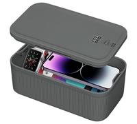 HOTOOLME Boîte verrouillable serrure à combinaison Petite boîte de rangement(23,5x12,8x9,3 cm)pour bijoux, médicaments, téléphone, documents, Parfaite pour la maison, le bureau et les voyages. (Gris)