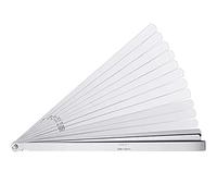 Hotop Jauge d'épaisseur en acier inoxydable double marquage métrique et impériale Outil de mesure (0,02-1,00 mm, 17 lames)