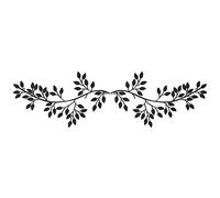 Hotop Lot de 2 décorations murales en métal avec feuille d'arbre de vigne, branche d'olivier et feuille en fer forgé - Sculptures au-dessus du lit, salon, décoration extérieure (noir, style classique)