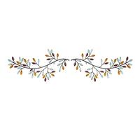 Hotop Lot de 2 sculptures murales en métal en forme de feuille d'arbre de vigne, branche d'olivier en fer forgé au-dessus du lit, salon, décoration extérieure (style classique, couleur élégante)
