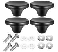 Hotop Lot de 4 boutons de rechange en acier inoxydable pour cocotte et couvercle de casserole compatibles avec Le Creuset, Aldi, Lodge et autres cocottes en fonte émaillée (noir)