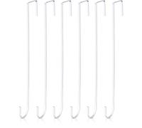 Hotop Lot de 6 crochets de couronne de 38,1 cm pour porte d'entrée, couronnes de portes en acier, crochets de suspension pour vêtements, serviettes, décorations de Noël, Halloween (blanc)