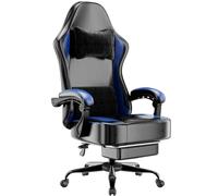 HOTOSYCH Chaise Gaming pour Adulte, Chaise de Bureau Ergonomique avec Dossier réglable, Fauteuil Gaming avec Appui-tête et Soutien Lombaire, Siege Gaming Rotatif avec Accoudoir (Noir et Bleu)