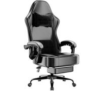 HOTOSYCH Chaise Gaming pour Adulte, Chaise de Bureau Ergonomique avec Dossier réglable, Fauteuil Gaming avec Appui-tête et Soutien Lombaire, Siege Gaming Rotatif avec Accoudoir (Noir et Gris)