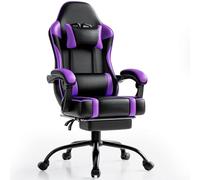HOTOSYCH Chaise Gaming pour Adulte, Chaise de Bureau Ergonomique avec Dossier réglable, Fauteuil Gaming avec Appui-tête et Soutien Lombaire, Siege Gaming Rotatif avec Accoudoir (Violet)