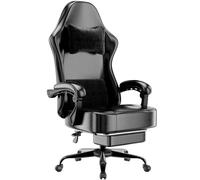 HOTOSYCH Chaise Gaming pour Adulte, Chaise de Bureau Ergonomique avec Dossier réglable, Fauteuil Gaming avec Appui-tête et Soutien Lombaire, Siege Gaming Rotatif avec Accoudoir (Noir Profond)