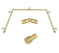 HOTOZON - Tringle à rideaux robuste de 2,5 cm pour baie vitrée de 91,4 à 183 cm (tige centrale), tringles latérales de 50,8 à 91,4 cm pour fenêtres, or antique, tringles décoratives avec embouts