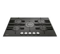 Hotpoint FTGHG 751 D-HA(BK), Intégré, Cuisinière à gaz, Noir, Fonte, Méthane, Rotatif