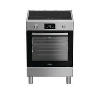Hotpoint Ariston H6I8LMSAX - Cuisine à installation libre 60 x 60 cm avec four multifonction ventilé de 72L, plateau à induction Diamond Clean, Air Fry, Active Multiflow - Acier inoxydable