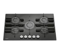 Hotpoint FTGHG 751 D-HA(BK), Intégré, Cuisinière à gaz, Noir, Fonte, Méthane, Rotatif