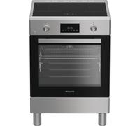 Hotpoint Ariston H6I8LMSAX - Cuisine à installation libre 60 x 60 cm avec four multifonction ventilé de 72L, plateau à induction, classe A, Diamond Clean, Air Fry, Active Multiflow - Acier inoxydable