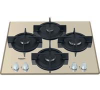 Hotpoint Plaque de cuisson gaz HAGD 61S/CH 60 cm 4 feux verre Champagne commandes avant