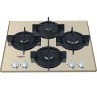 Hotpoint Plaque de cuisson gaz HAGD 61S/CH 60 cm 4 feux verre Champagne commandes avant