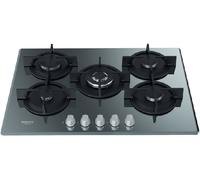 HOTPOINT HAGD 72S/MR Cuisinière À Gaz 5 Brûleurs En Verre 73CM Miroir