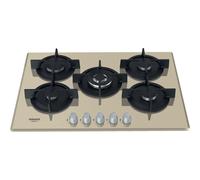 Hotpoint HAGD72SCH Table de Cuisson 5 Brûleurs Gaz Verre 73CM de Champagne