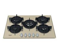 Hotpoint Piano de cuisson HAGD72S/CH Gaz 73 cm 5 foyers 9 niveaux Champagne
