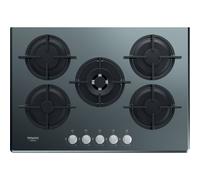 Hotpoint Table de cuisson encastrée HAGD72S/MR 73 cm 5 feux gaz 9 niveaux