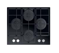 HOTPOINT HAGS61FBK Plaque De Cuisson À Gaz En Verre Noir 60 CM 4 Brûleurs