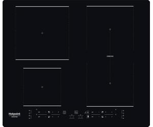 Hotpoint - HB4860BNE Plaque Induction 4 Foyers - 4 Boosters, Panneau de Contrôle Frontal - Commandes Sensitives, Zone Flexible Combi Duo - Sécurité Enfants, Puissance 9+Booster - 5,4 x L 59 x P 51 cm