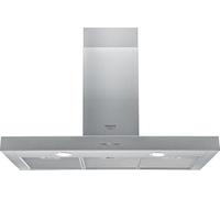 Hotpoint - HHBS 9.7F LB X Hotte Aspirante - Débit d'Air 713 m3/h avec Booster, Éclairage LED, Silencieuse et Classe Énergétique B - Largeur 90 cm - Inox