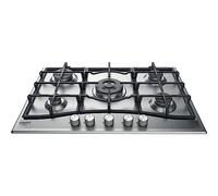 HOTPOINT PNN 751 IX Plaque de cuisson gaz - 5 foyers - 10,5kW - L75 x P51cm - Revêtement inox - Inox