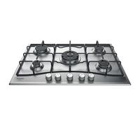 Hotpoint PCN 752 T/IX/HA Noir, Acier inoxydable Intégré 75 cm Gaz 5 zones