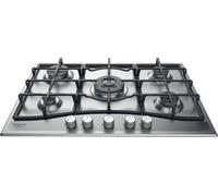 HOTPOINT PNN 751 IX Plaque de cuisson gaz - 5 foyers - 10,5kW - L75 x P51cm - Revêtement inox - Inox