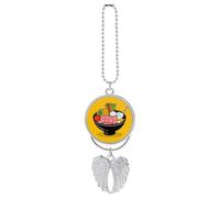 Hotpot Doodle Pendentif de voiture avec miroir de rétroviseur porte-bonheur, ornement amusant suspendu de voiture pour bureau, décoration de la maison, style argenté