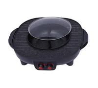 Hotpot et grill 2 en 1, 2000 W, électrique, multifonction, hotpot et barbecue de table, température réglable, plaque de cuisson amovible, pour famille, fête